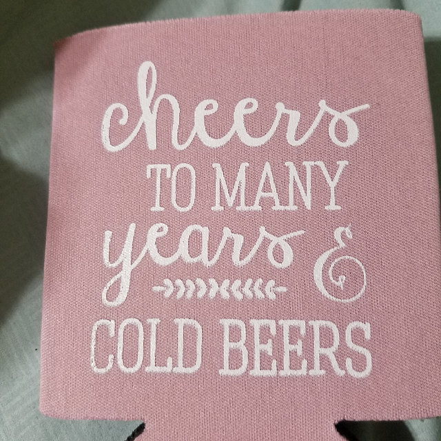 Cheers to Many Years and Cold Beers Custom Wedding Can Coolers (22)