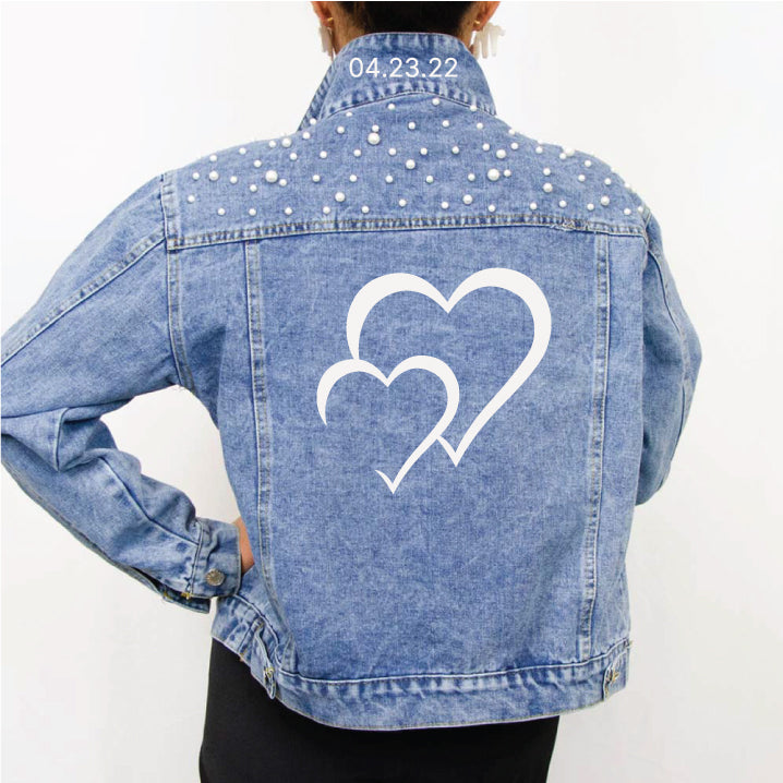 (Blue) Hearts Denim Jacket