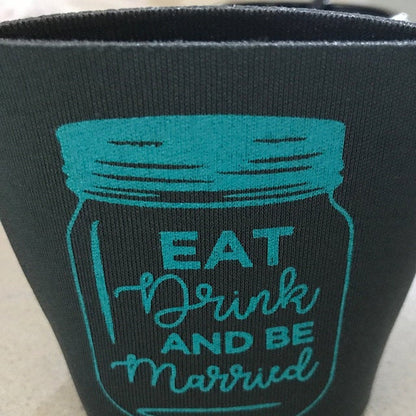 Eat Drink and Be Married Mason Jar Wedding Can Cooler (24)
