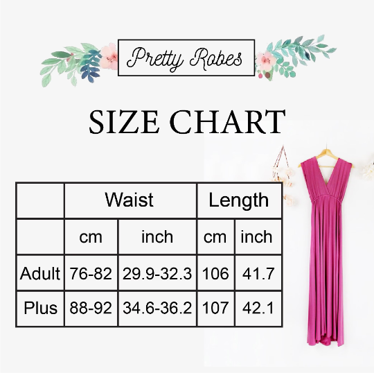 Bridesmaid Dress Size Chart