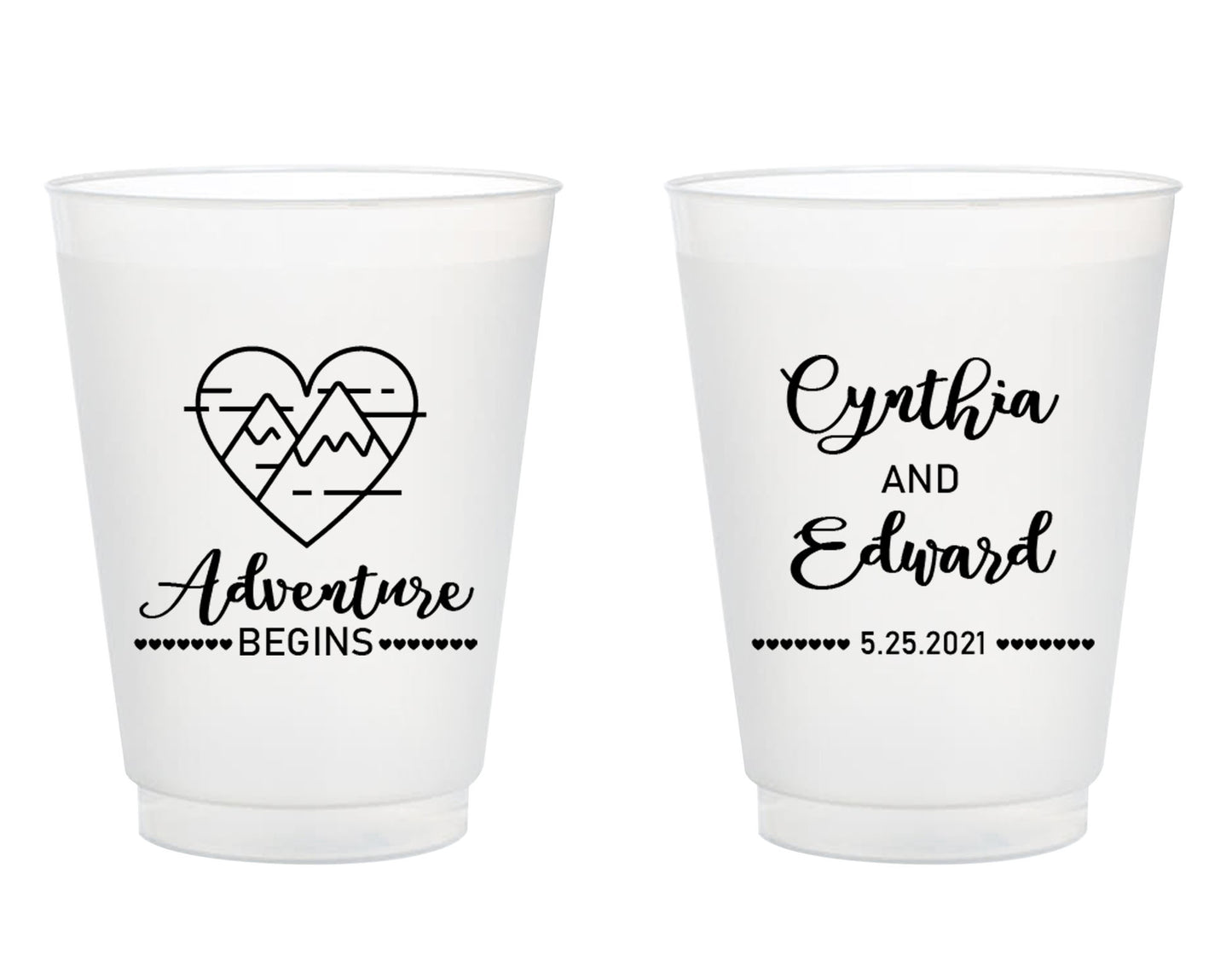 Adventure Begins Wedding Frosted Cups (86)