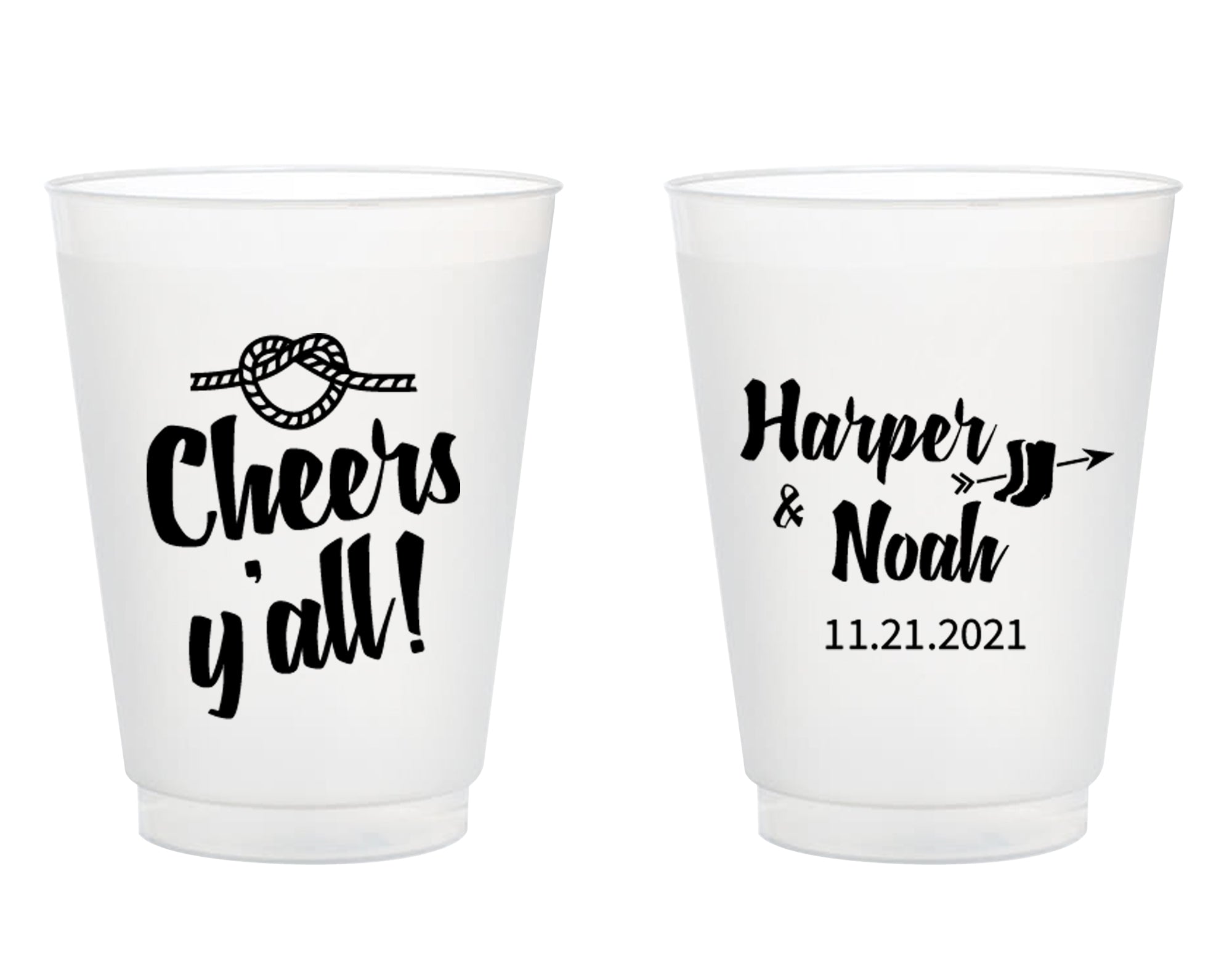 Cheers Y'all Wedding Frosted Cups (337)