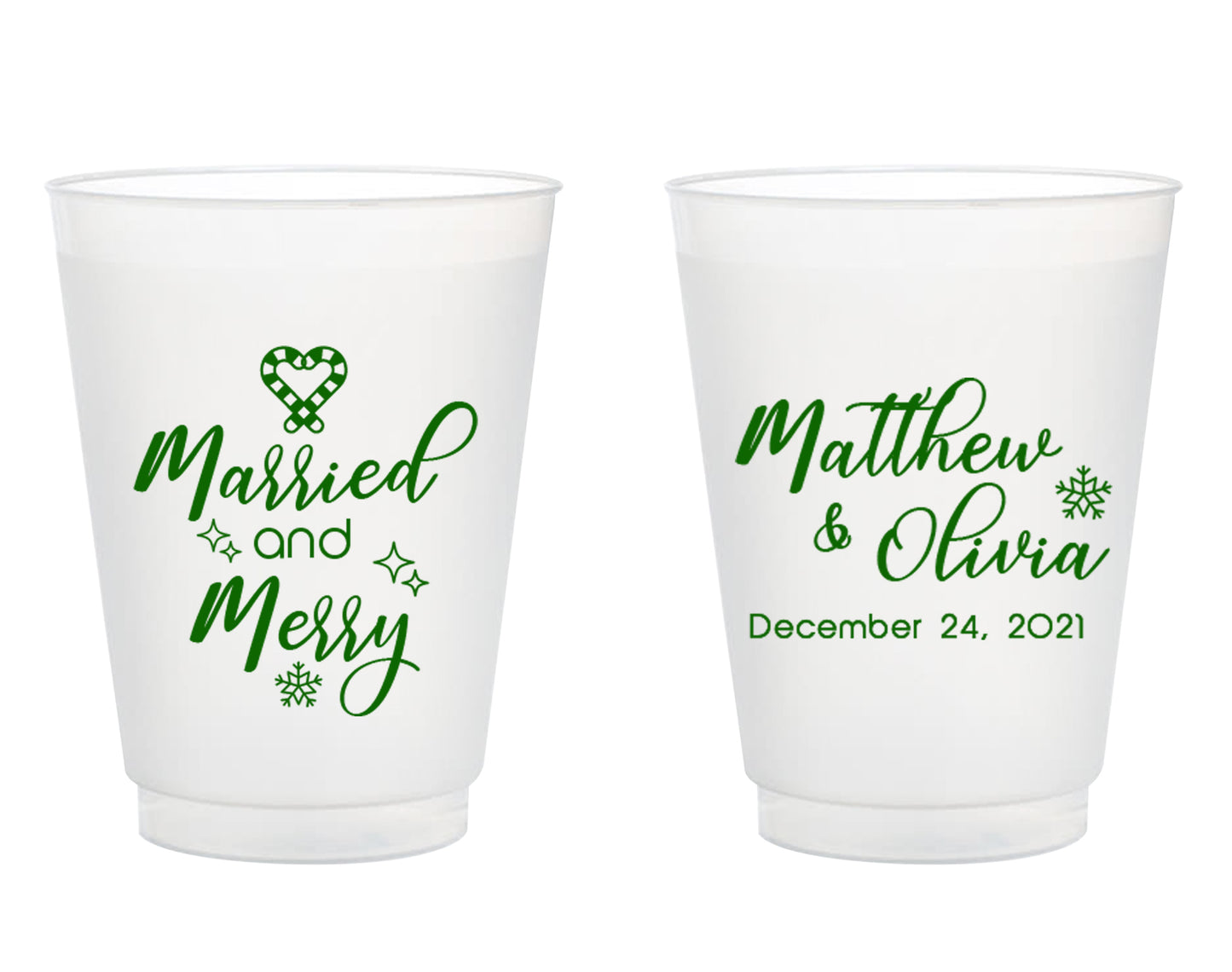 Married and Merry Wedding Frosted Cups (93)