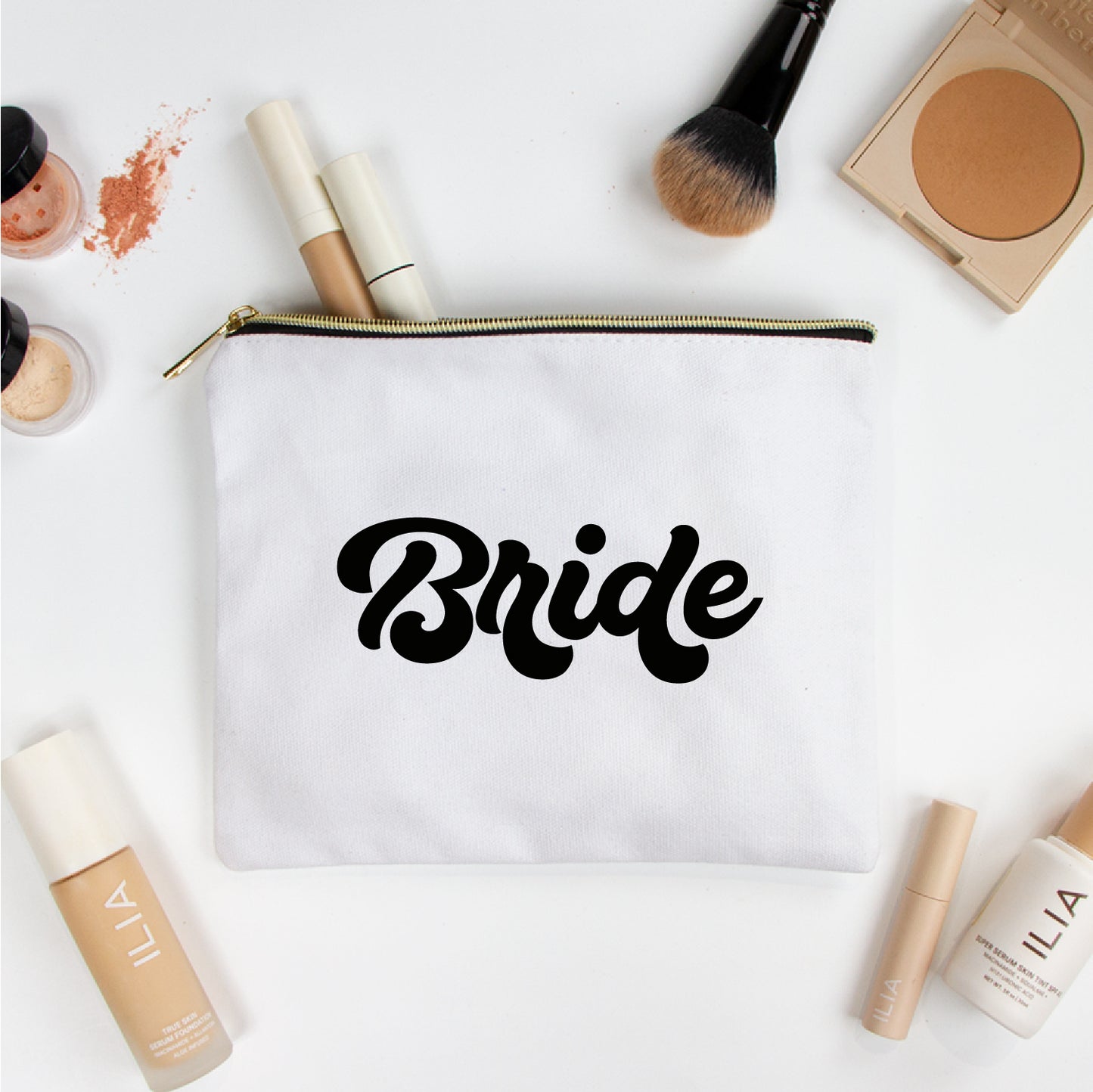 Custom Bride Canvas Makeup Bag