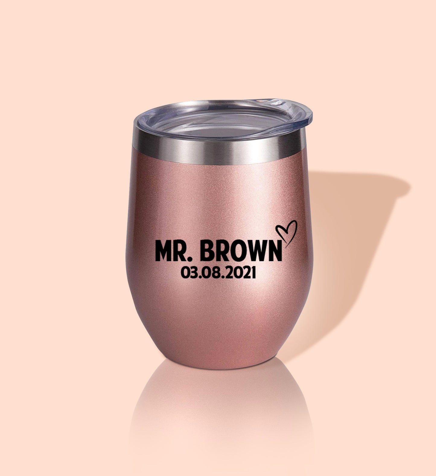 Solid Style Mr. And Mrs. Wedding Wine Tumblers