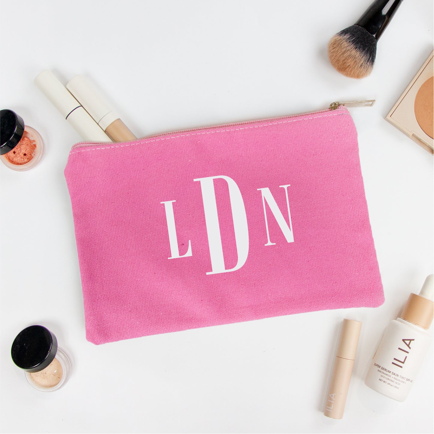 Three Letter Monogram Makeup Bag