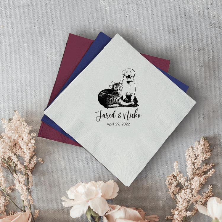 Personalized Pet Wedding Paper Napkins (369)