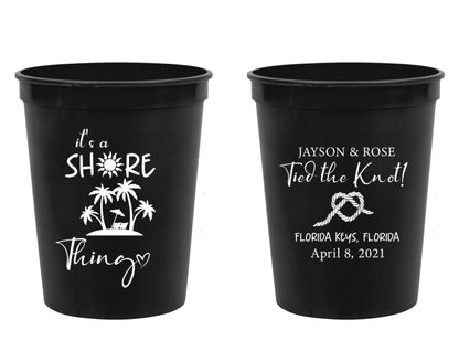 A Shore Thing Wedding Stadium Cups