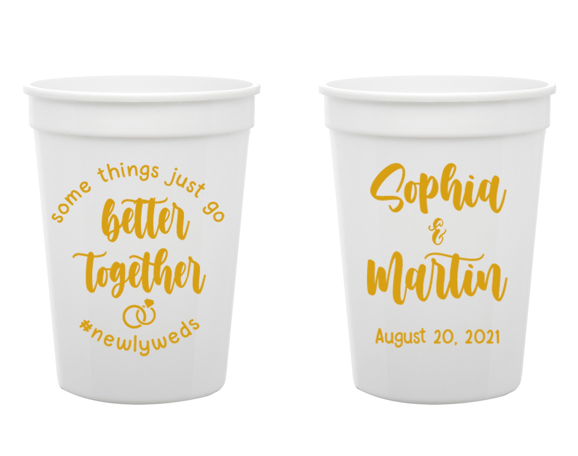 Better Together #newlyweds Wedding Stadium Cups (338)