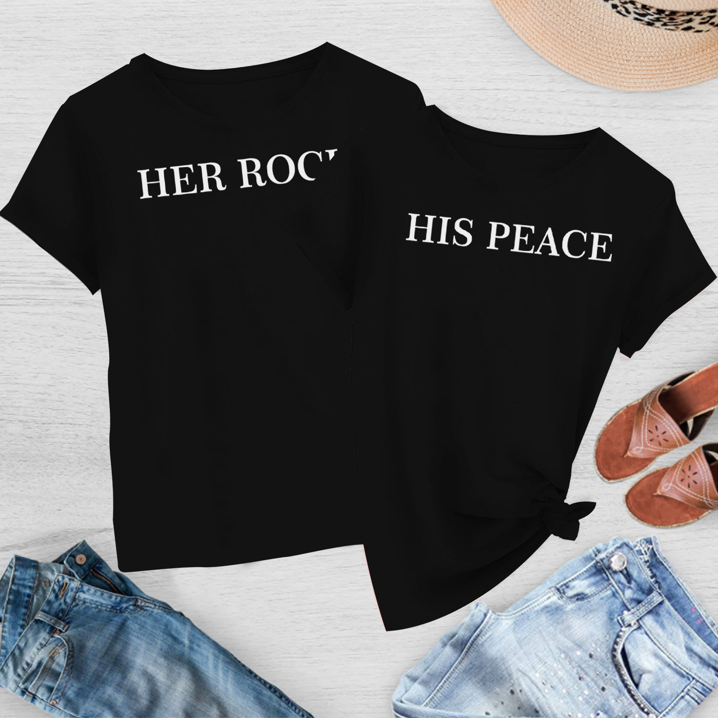 Her Rock - His Peace Tees