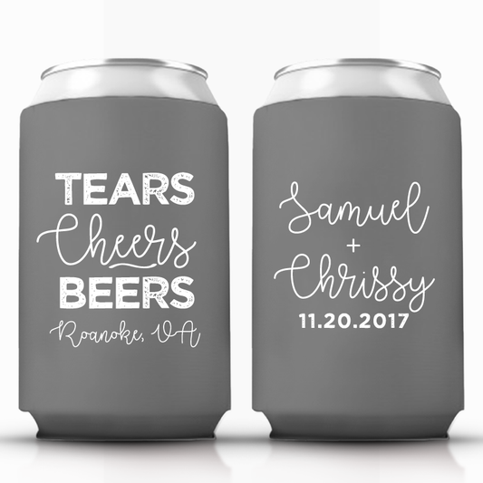 Tears Cheers Beers Wedding Can Coolers (48)