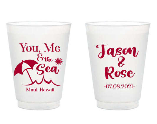 You, Me, & The Sea Wedding Frosted Cups (319)