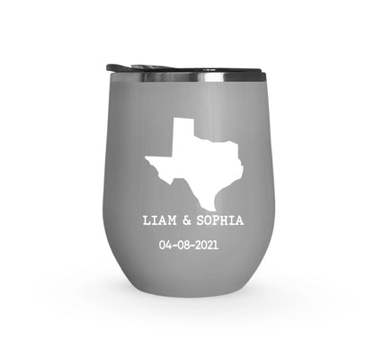 State Style Wedding Wine Tumblers