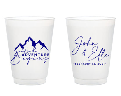 Let The Adventure Begin - Mountain Style Wedding Frosted Cups (300)