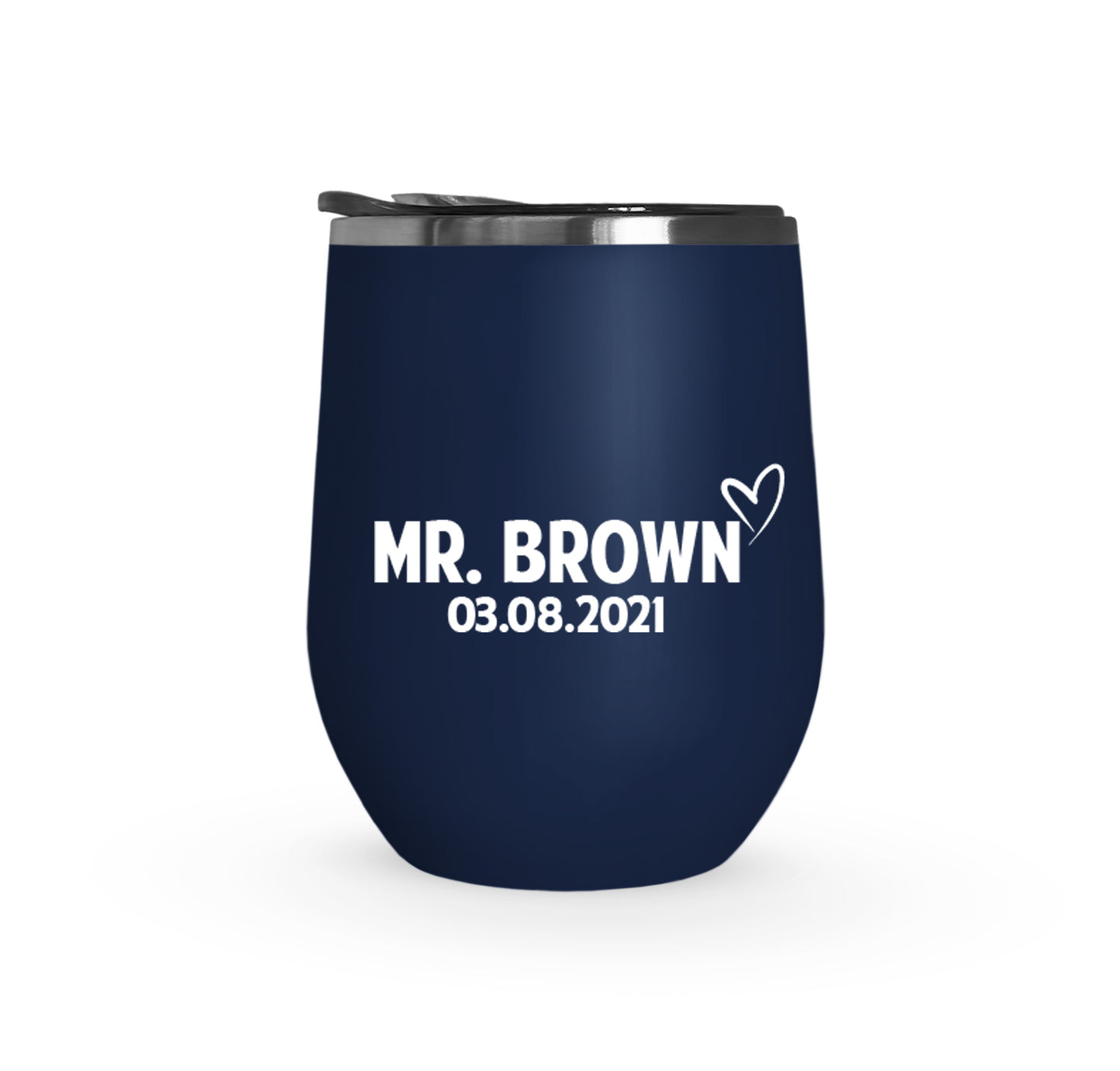 Solid Style Mr. And Mrs. Wedding Wine Tumblers