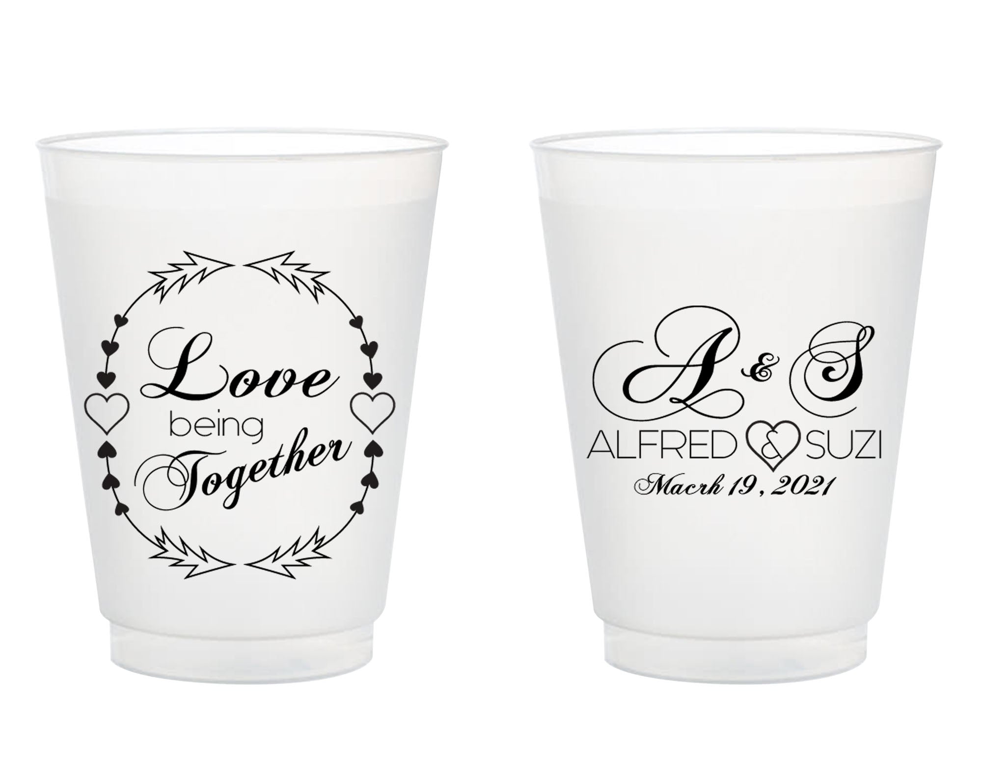 Love Being Together Wedding Frosted Cups (311)