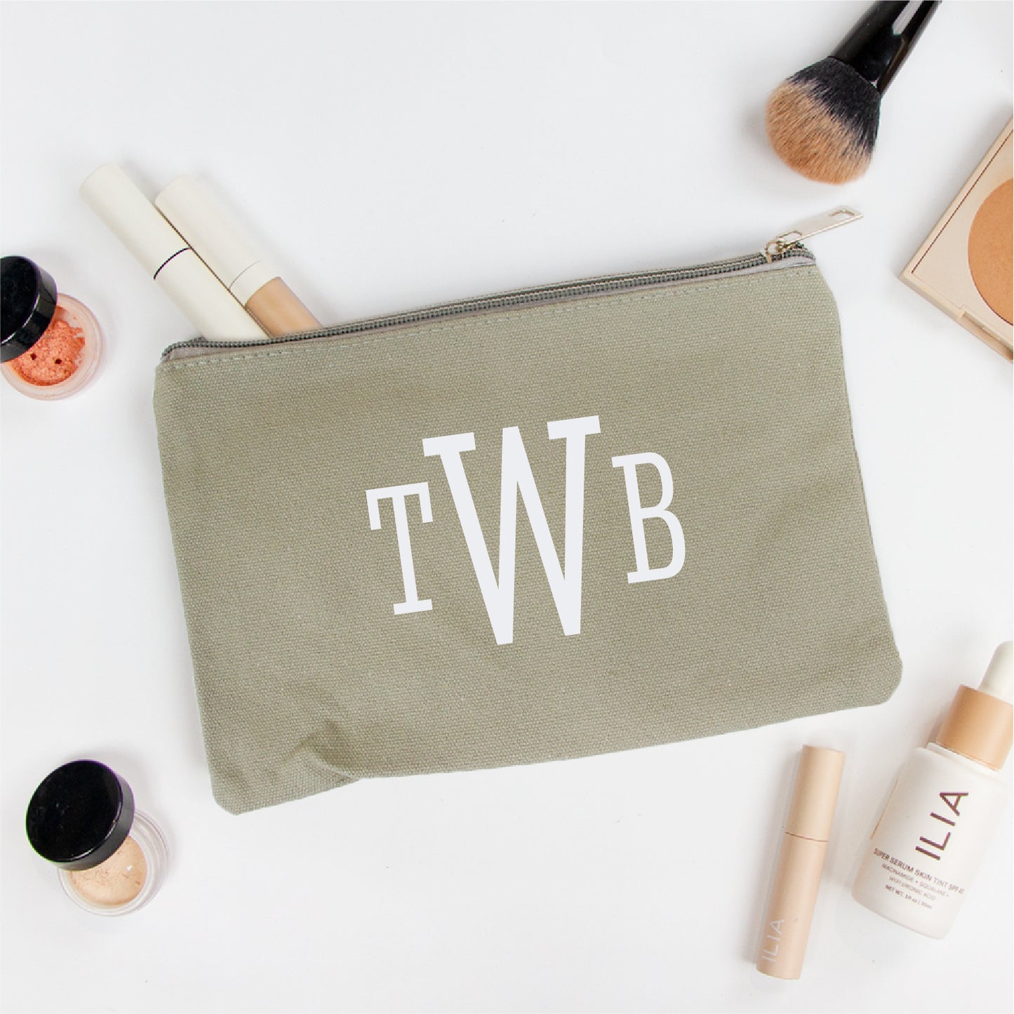 Personalized Letter Monogram Makeup Bag