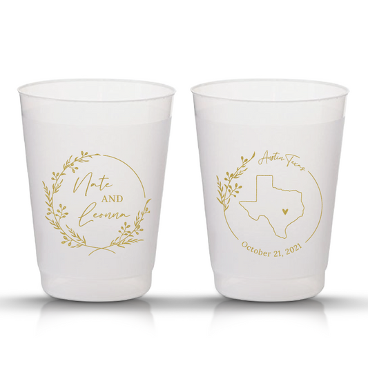 Personalized State Map Frosted Cups for Weddings (68)