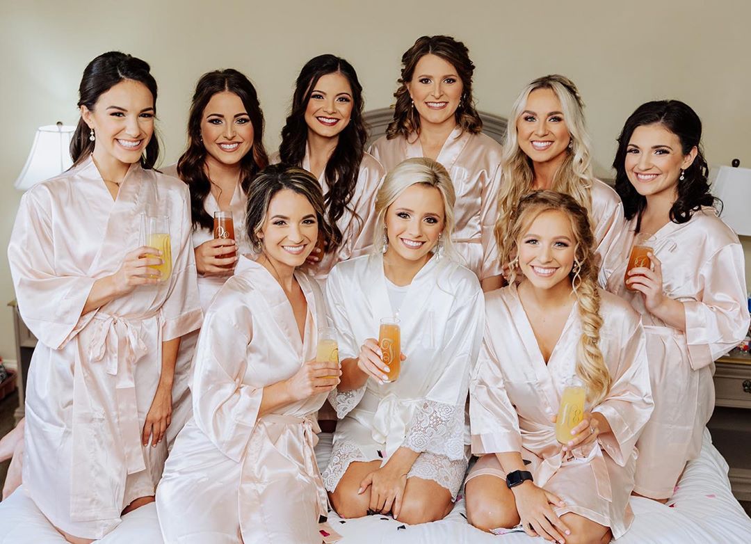 Bridesmaid Robe - Blush Personalized Bridal Party Robes for