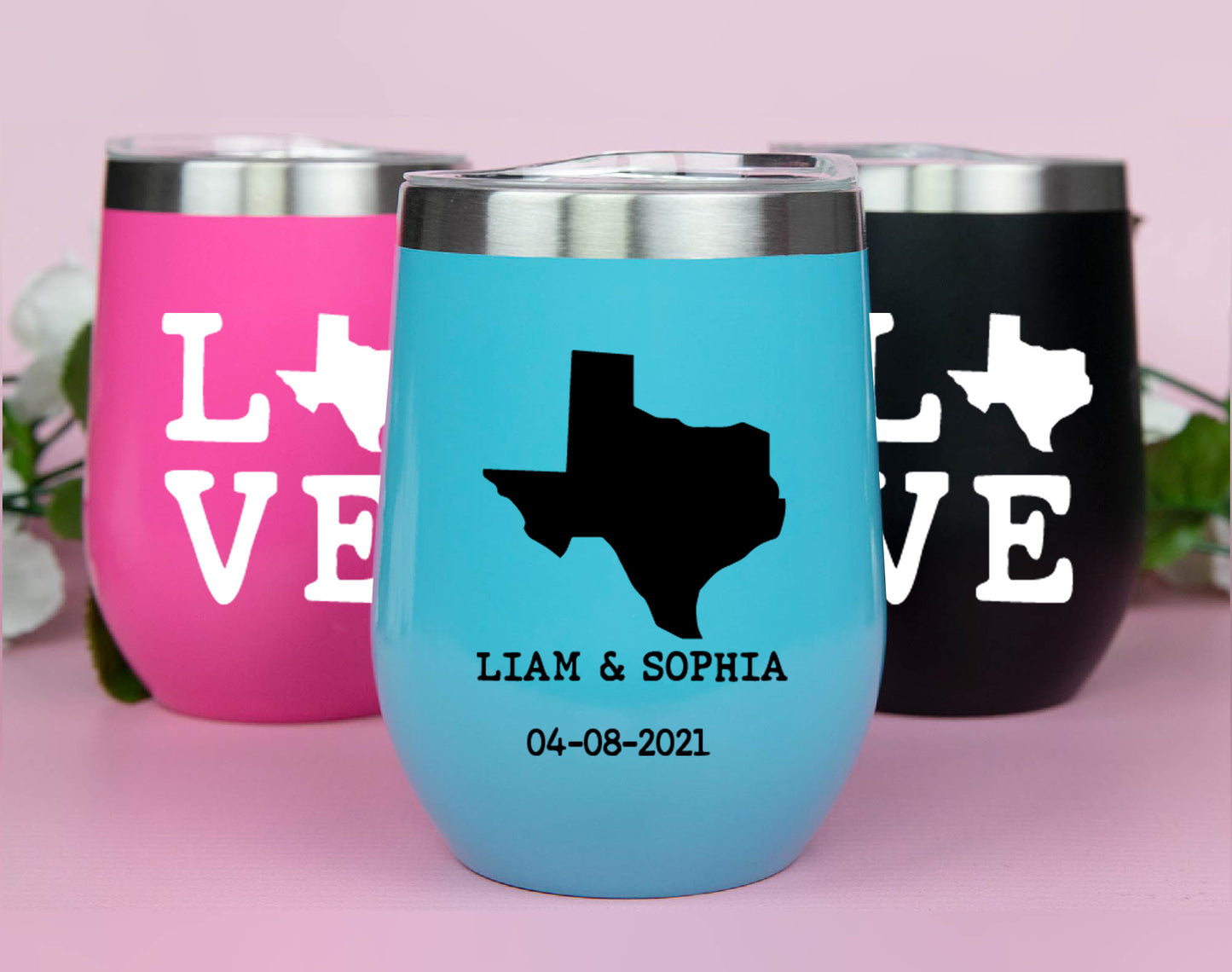 State Style Wedding Wine Tumblers