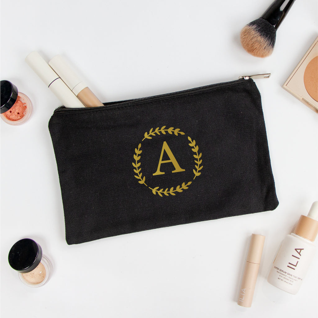 Custom Circle Monogram Makeup Bag Gift