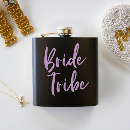 Bride Tribe Black Hip Flask image