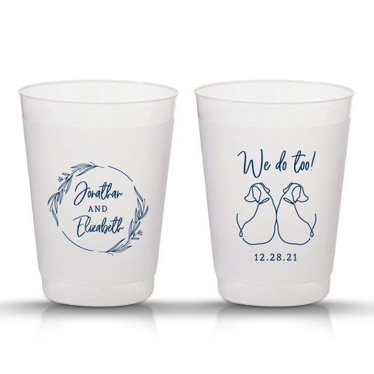 Personalized We Do Too! Pet Wedding Frosted Cups (70)