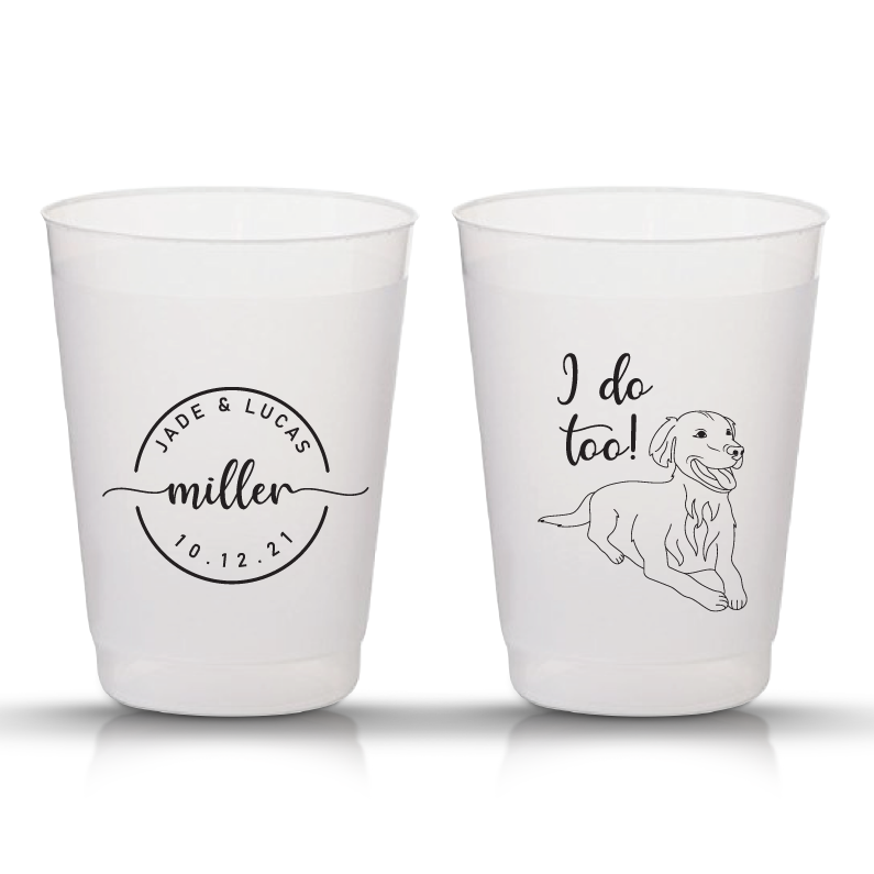 Custom I Do Too! Pet Frosted Cups for Weddings (72)