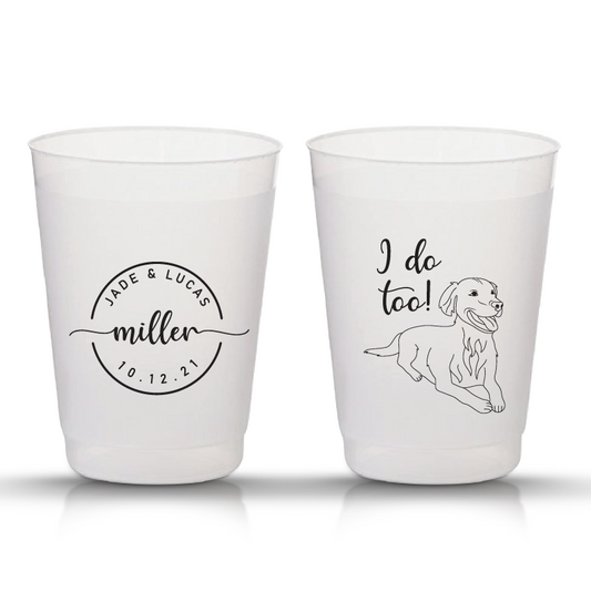 Custom I Do Too! Pet Frosted Cups for Weddings (72)