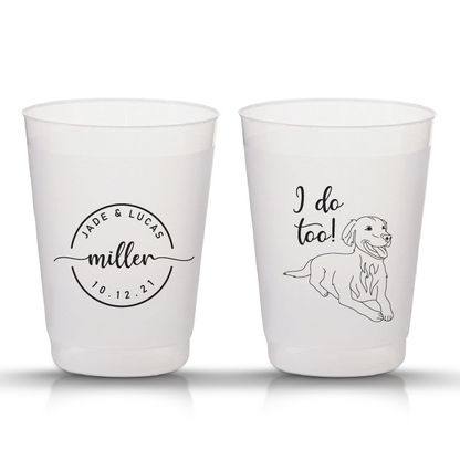 Custom I Do Too! Pet Frosted Cups for Weddings (72)