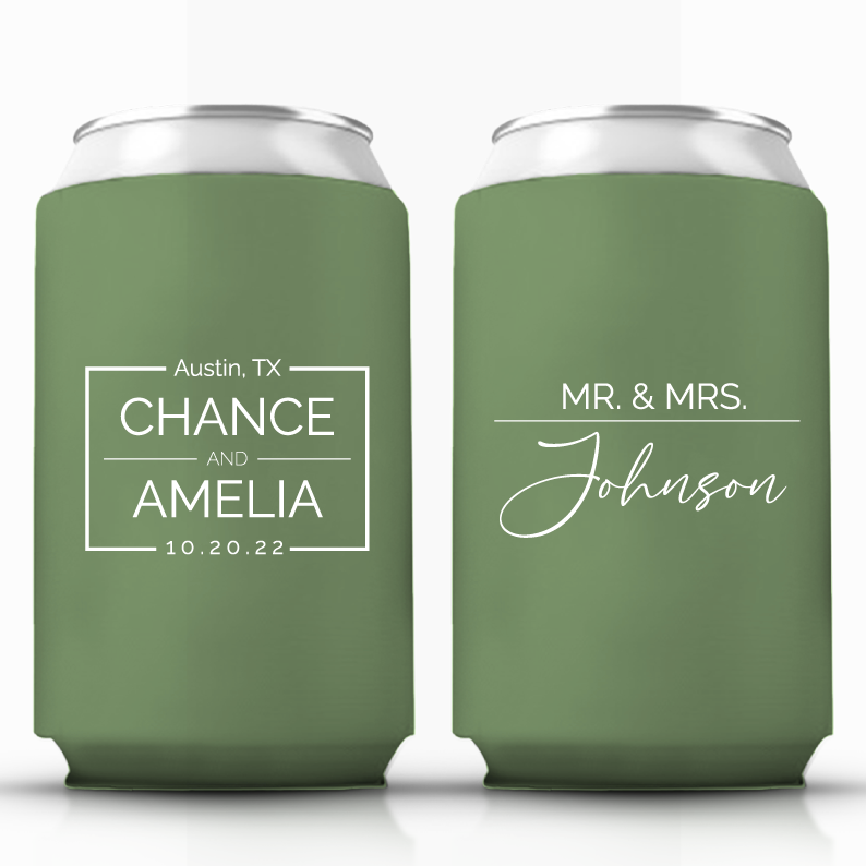 Personalized MR. and MRS. (Last Name) Can Coolers (73)