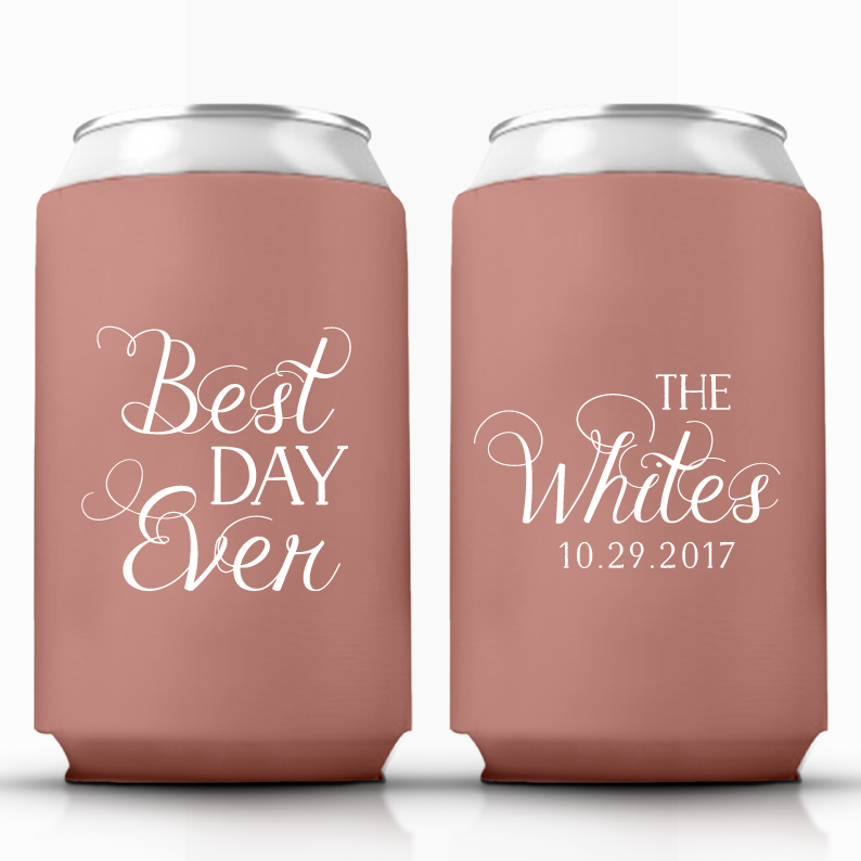 Best Day Ever Fun Wedding Beer Can Coolers (75)