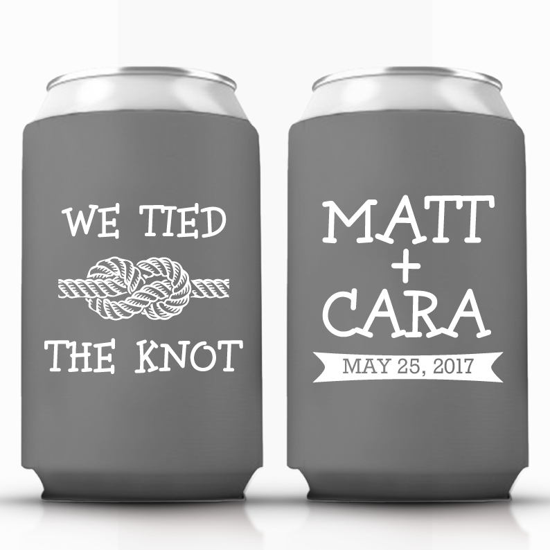 We Tied the Knot Custom Wedding Can Cooler (77)