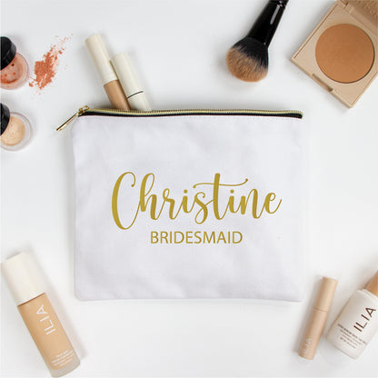 Personalized Bridesmaid Makeup Bag Gift