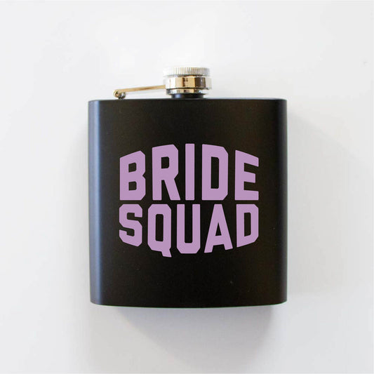 Bride Squad Black Hip Flask