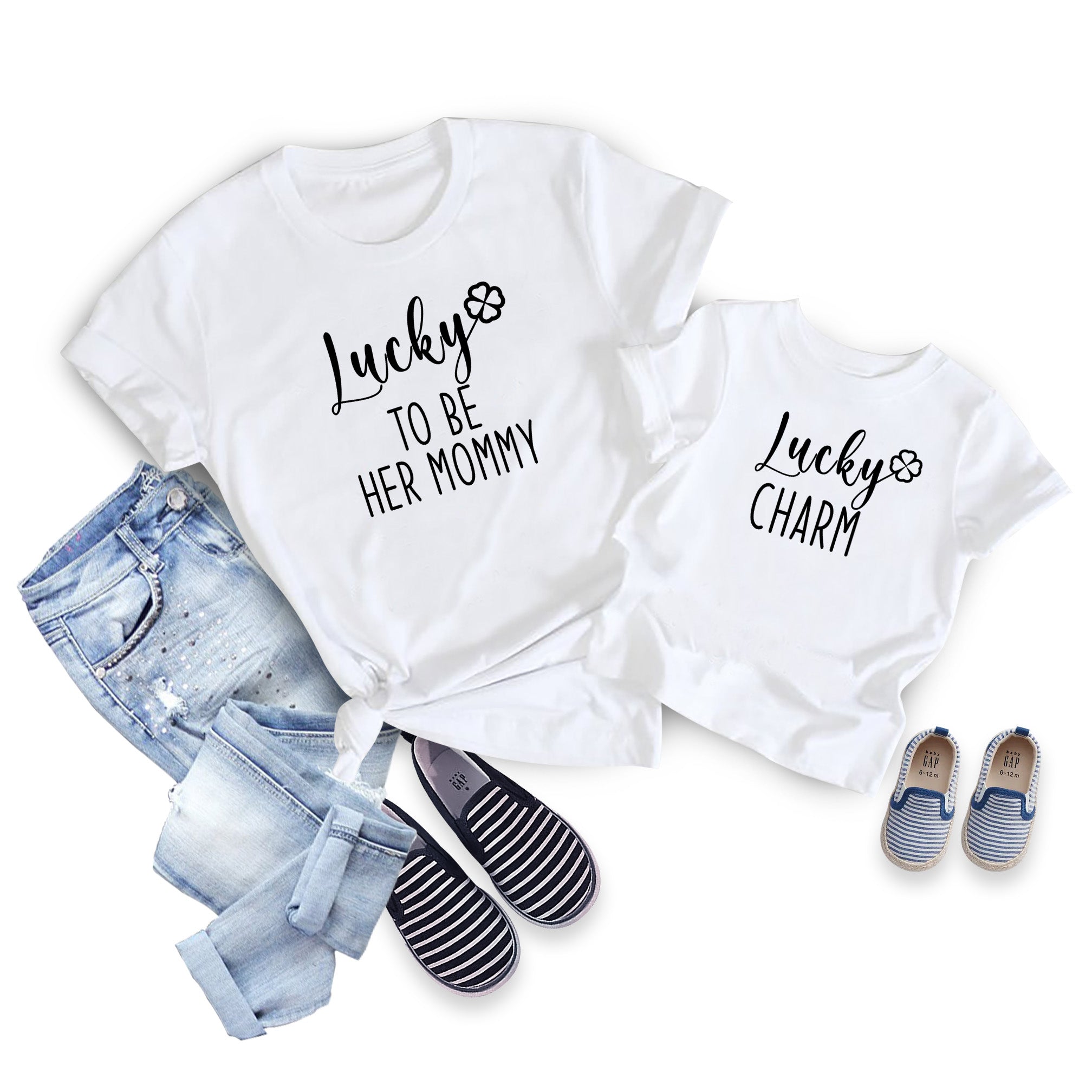 Lucky To Be Her Mommy Tees