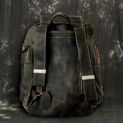 Engraved Leather Backpack Bag for Men