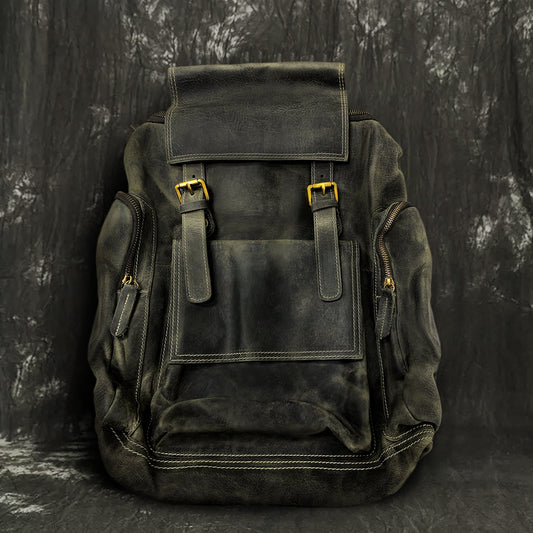 Engraved Gift for Him Leather Backpack