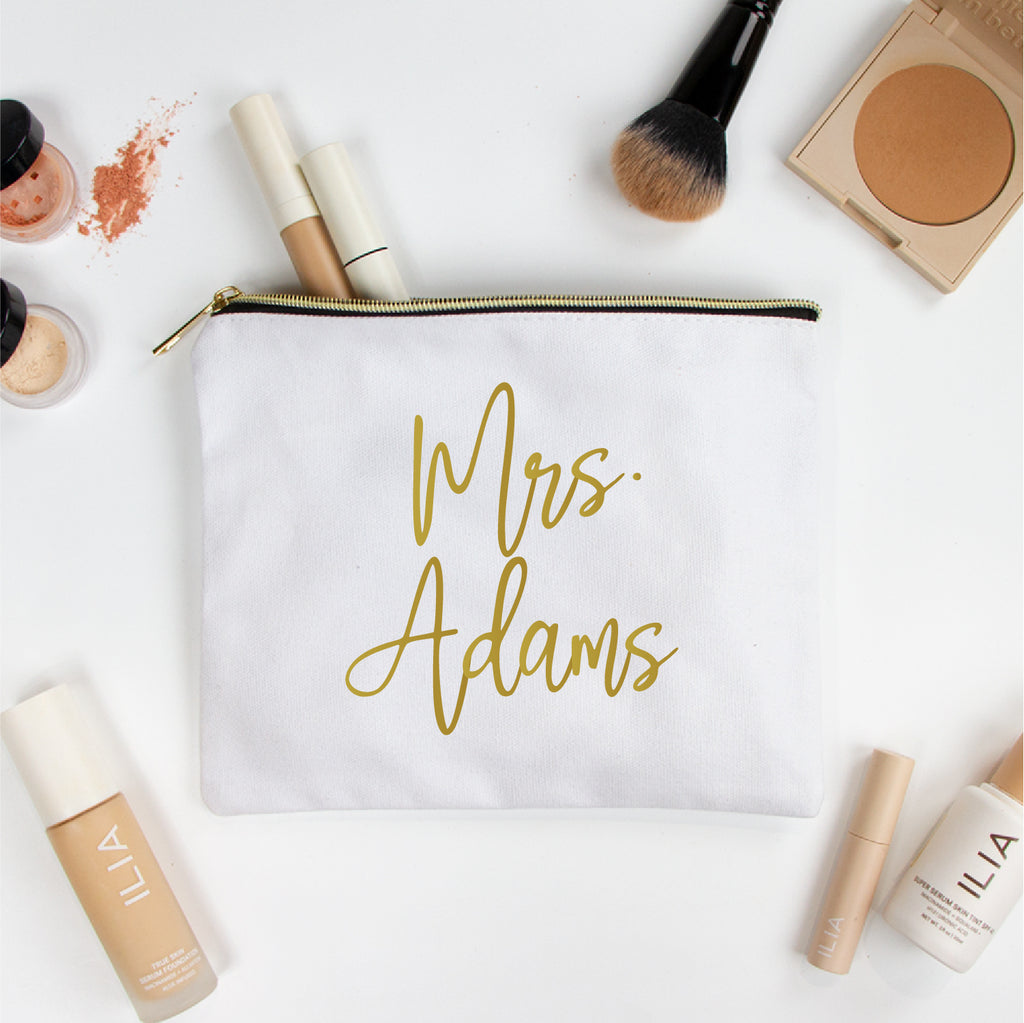 Mrs. Adams Makeup Bag Wedding Gift