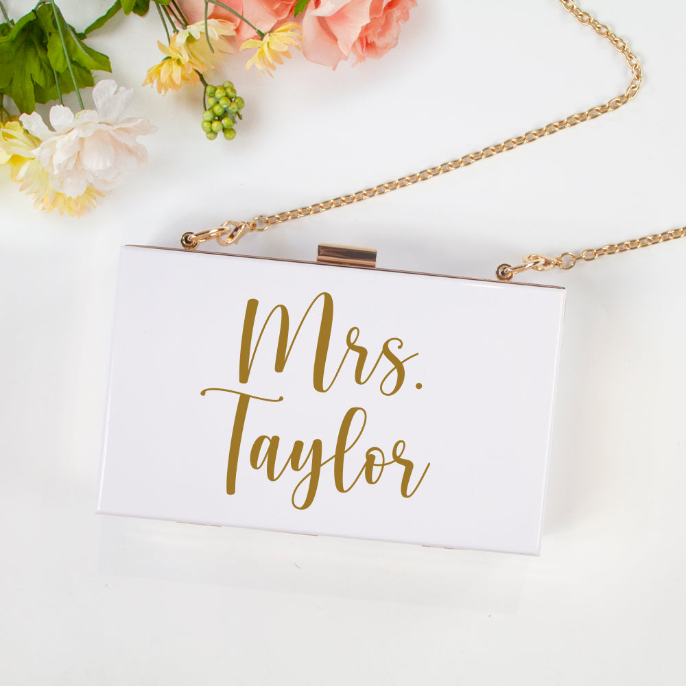 Personalized Last Name Clutch Bag