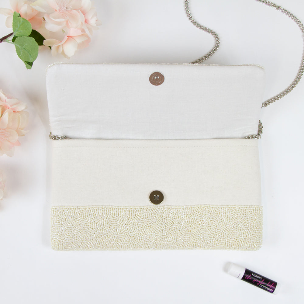 Buy Bridal Purse, Ivory Wedding Clutch, Lace Wristlet Purse, Personalised  Evening Bag Online in India - Etsy