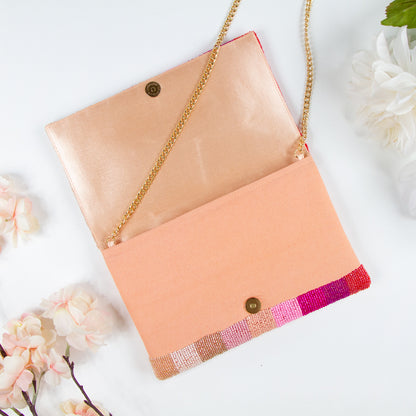 Pink Ombre Bride Clutch Purse