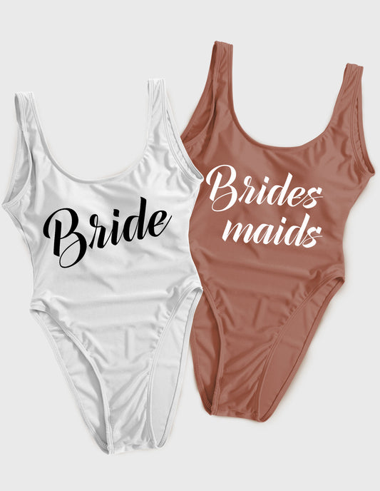 Cursive Style Bride Swimsuit