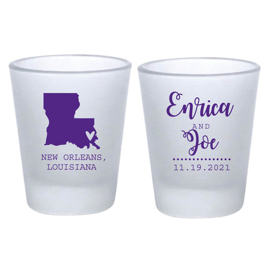 Cajun Style Wedding Frosted Shot Glasses (4)