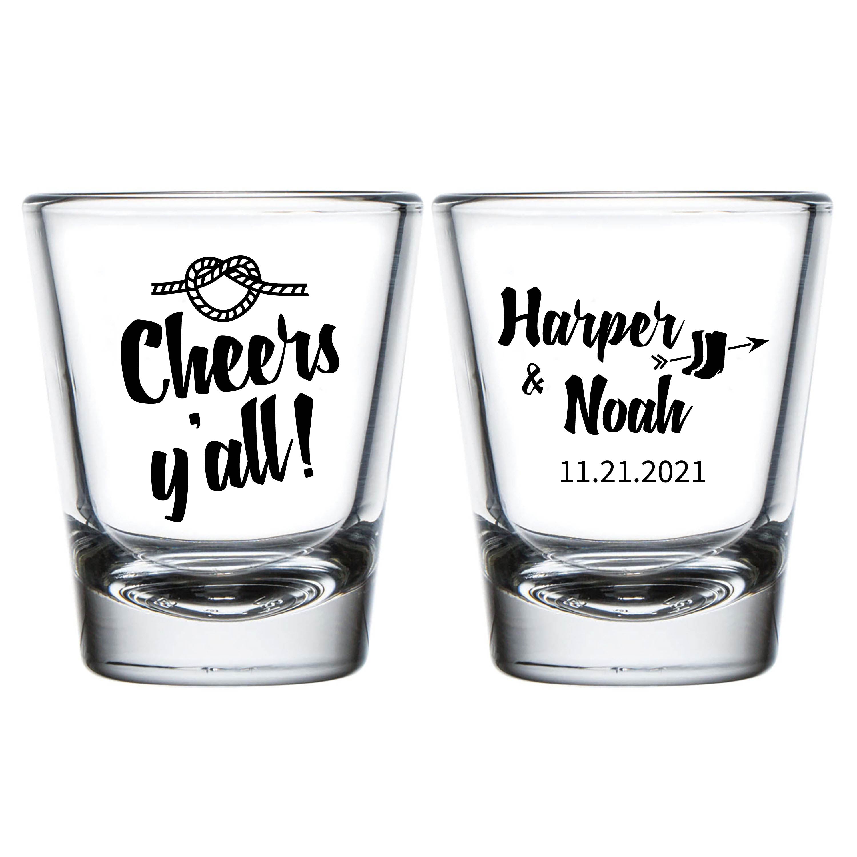 Cheers Y'all! Wedding Shot Glasses (337)