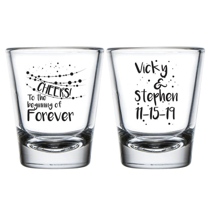 Cheers to Forever Custom Wedding Shot Glasses  (170)