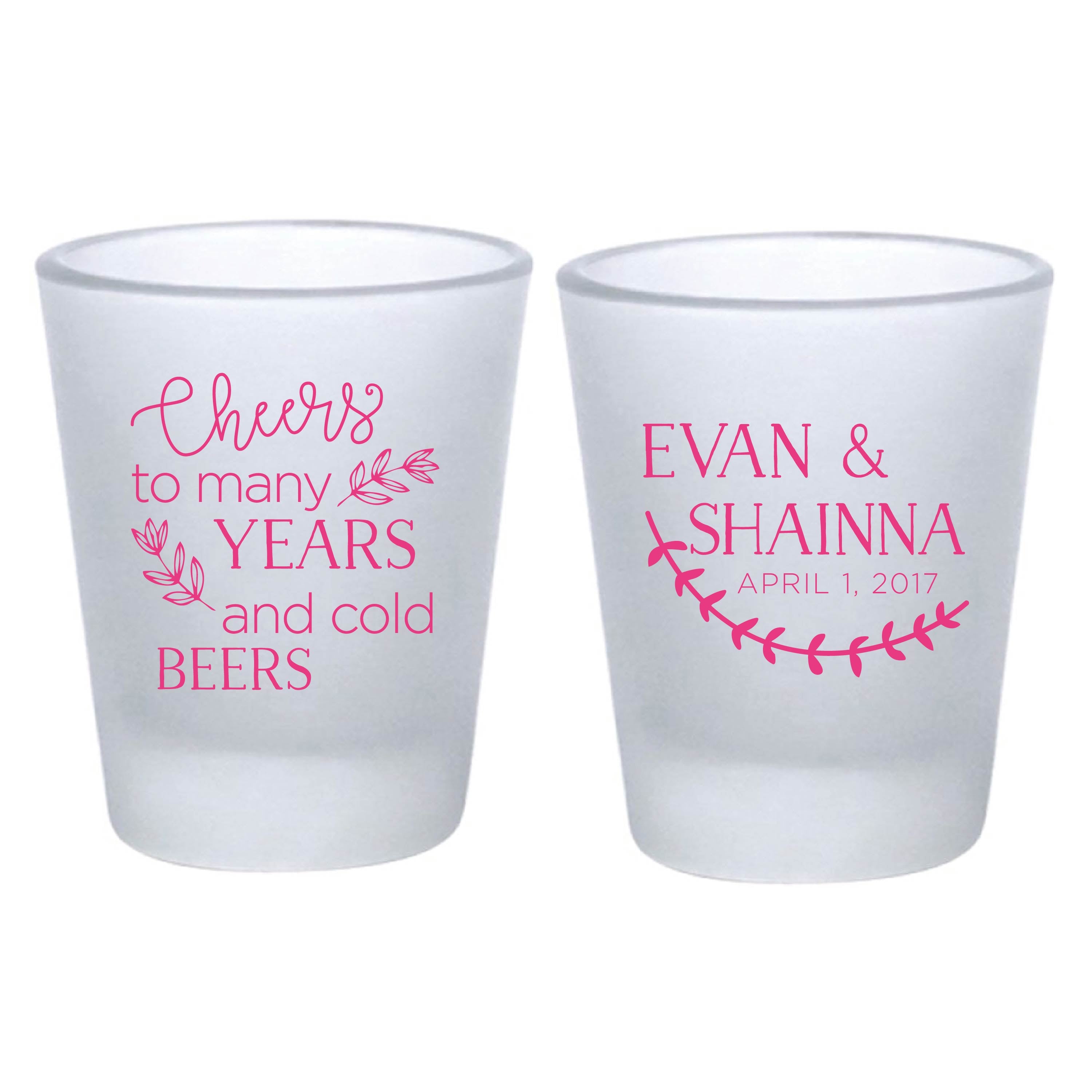 Cheers to Many Years and Cold Beers Shot Glasses (2)