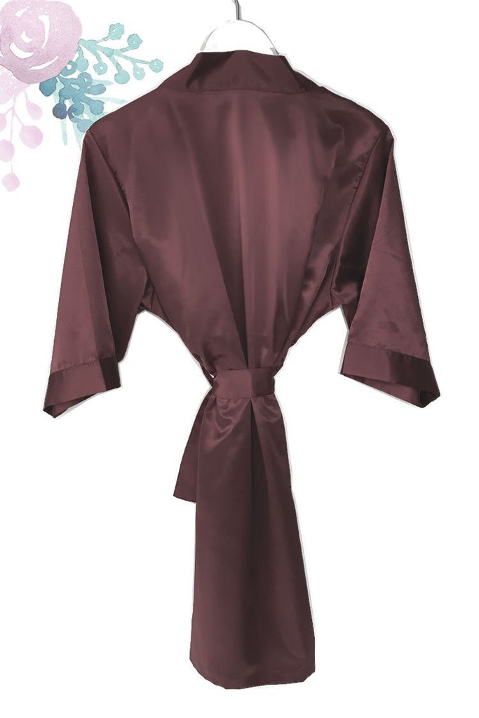 Chocolate Satin Kimono Robe