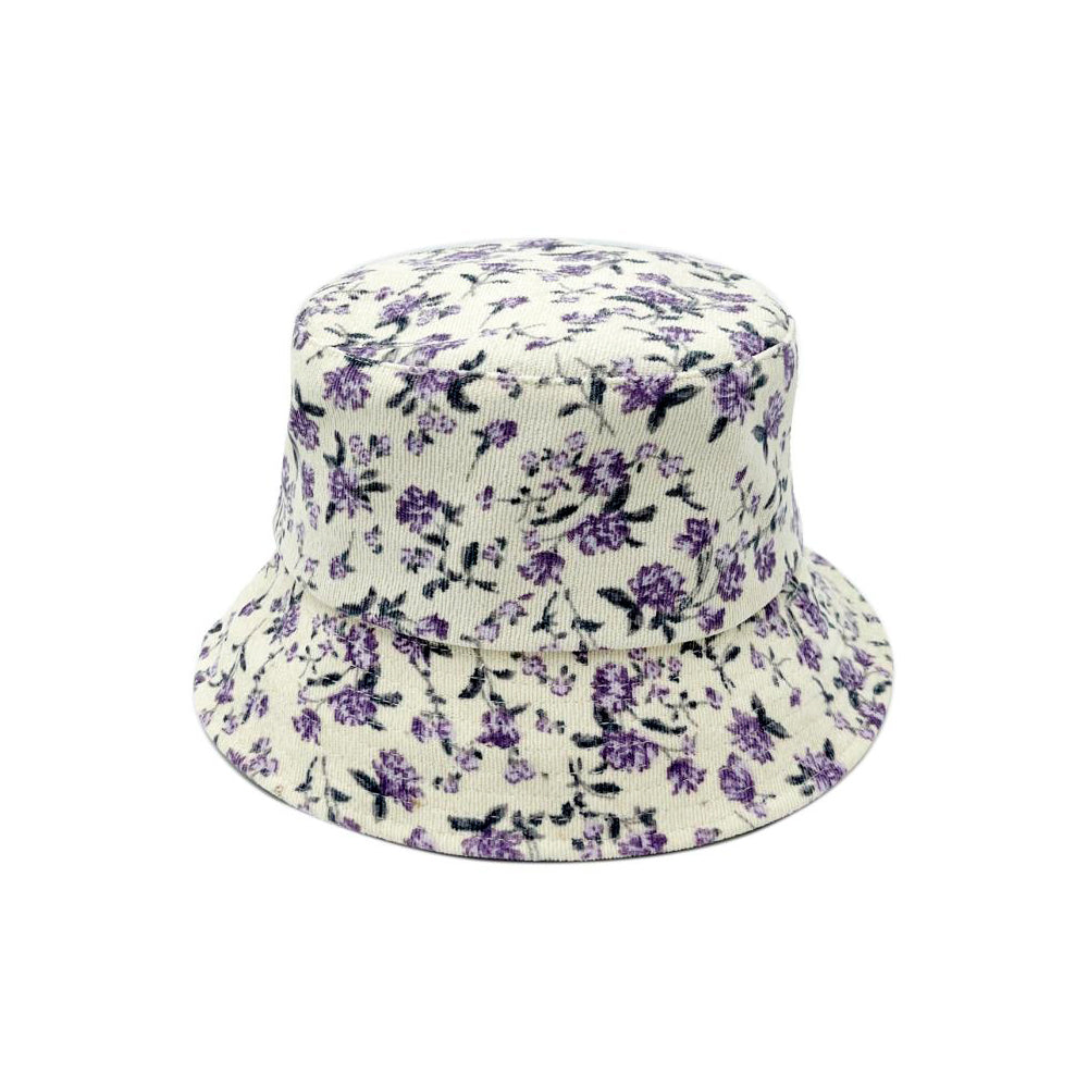 Corduroy Floral Bucket Hat