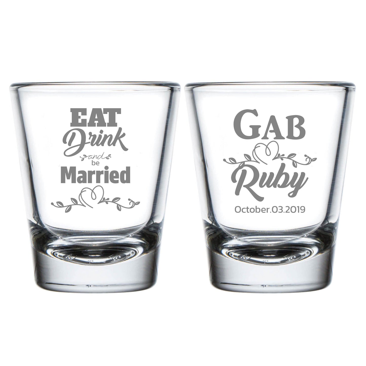 Custom Wedding Shot Glass (ax)